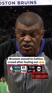 Jalen Brunson waved to Celtics crowd after shown