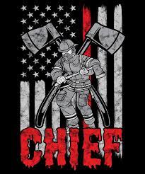 The wood is pine torched to bring out wood this flag is a variation of our thin red line flag, with the firefighter axe integrated into the red this flag is carefully hand cut into 13 strips, the stripes are then burnt before being stained to add a nice. Firefighter Chief American Flag Thin Red Line Digital Art By Michael S