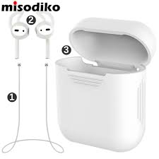 Misodiko Pack Van 3 Accessoires Voor Apple Airpods Siliconen Beschermhoes Pouch Case Anti Verloren Strap Oor Co Portable Audio Earbuds Electronic Products
