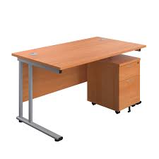 · five casters include 2 lockable front casters and 1 central caster. Start 1400mm Desk With 2 Drawer Mobile Pedestal