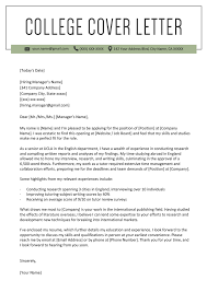 College Student Cover Letter Sample Resume Genius