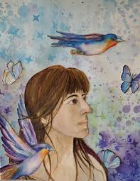 My daughter capturing the trail.