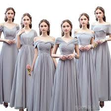 Grey Floor Length Mismatched Chiffon Cheap Bridesmaid Dresses Online Wg532 Cheap Bridesmaid Dresses Grey Bridesmaid Dresses Mismatched Bridesmaid Dresses