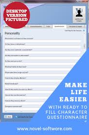The Ultimate Character Questionnaire Seamlessly Integrated Into Novel Writing Software So You C Book Writing Software Character Questionnaire Writing Software