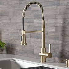 They have high durability and performance among many other amazing features. Kraus Britt Pull Down Kitchen Faucet Single Handle Brushed Gold Kpf 1690bg Rona