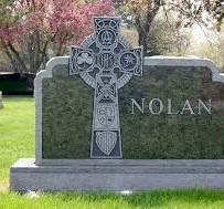Green granite monument with personalized celtic cross ...