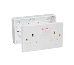While the electrical receptacle ground may also be electrically connected to the metal. Axiom 13a Double White Switched Socket Double Surface Mount 25mm Pattress Box 2 Gang Set Electrical Outlets Wall Outlets Diy Tools Clinicadelpieaitanalopez Com