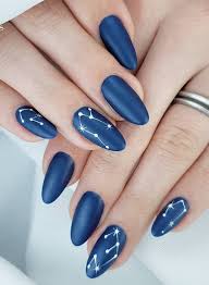 This mod choice is perfect for your first spring mani. 56 Lovely Acrylic Almond Shaped Nails To Inspire You This Summer Page 15 Of 55 Latest Fashion Trends For Woman Blue Nails Almond Nails Almond Nails Designs