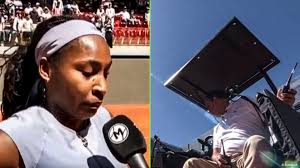 Plots viel het scorebord en de microfoon van de winnares uit: stroompanne  in Spanje legt tennistoernooi in Madrid stil