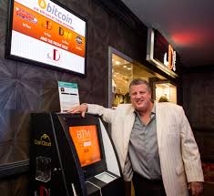Derek Stevens Ceo And Owner Of The D Las Vegas In Front Of A Bitcoin Atm In The D Las Vegas On Thursday Feb 15 2018 The Hotel Casino Is Now Accepting Bitcoin