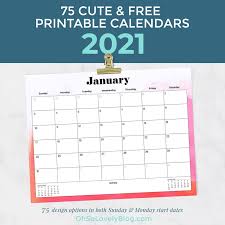 Free 2021 Calendars 75 Beautiful Designs To Choose From In 2020 2021 Calendar Calendar Printables Mini Calendars