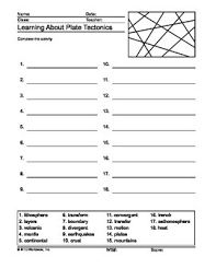 While we talk concerning plate tectonics worksheet answer key, below we will see particular variation of images to complete your references. Plate Tectonics Puzzle Worksheets Teaching Resources Tpt