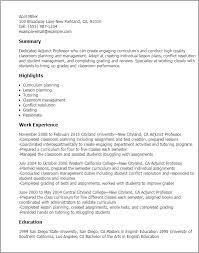 Download adjunct professor cv format for free. 1 Adjunct Professor Resume Templates Try Them Now Myperfectresume