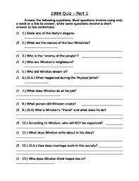 What product was he selling? 1984 Quiz Worksheets Teaching Resources Teachers Pay Teachers