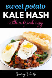 This Recipe For Sweet Potato Kale Hash With A Fried Eggs Makes For A Perfect Customizable Breakfast Brunch In 2020 Sweet Potato Kale Sweet Potato Kale Hash Fried Egg