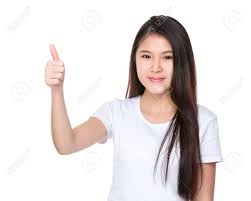 Asian Woman With Thumb Up Stock Photo, Picture And Royalty Free Image.  Image 42574102.