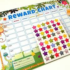 6 Jungle Themed Childrens Reward Charts With Star Stickers