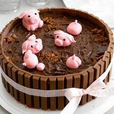 Beim einsatz von vollfettbohnen erfolgt keine entölung im zuge der thermischen behandlung, der ölgehalt entspricht somit jenem der unbehandelten bohne. Badende Schweinchen Torte Eine Kitkat Wanne Mit Einem Cremigen Nougatinhalt Und Einer Fruchtigen Himbeerkomponente Backideen Schweinekuchen Schweinchentorte