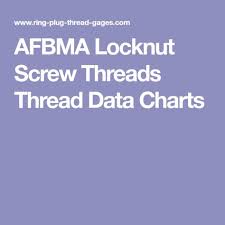 Afbma Locknut Screw Threads Thread Data Charts Electrical