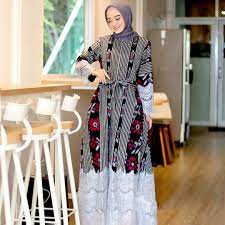 Model gamis troso terbaru 2021. Gamis Tenun Mix Brokat Gamis Lebaran Cantik Lazada Indonesia