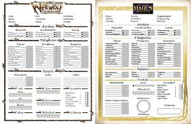 Aber ich weiß überhaupt nicht wie ich einen charakterbogen für die spieler erstellen soll. Deutsche Charakterbogen Fur Werwolf W20 Und Magus M20 Bei Mr Gone World Of Darkness News