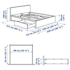malm high bed frame 2 storage boxes white stained oak veneer queen ikea in 2021 high bed frame high beds malm bed frame