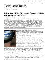 PDF) E-psychiatry: Using Web-based communications to connect with patients