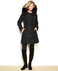 Calvin Klein Hooded Faux Fur Trim Quilted Down Puffer Coat Coats Women Macy S Down Puffer Coat Puffer Coat Coats For Women