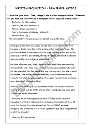 Of course, you can add some more colors or details to it but generally it is totally beautiful. Written Production Newspaper Article Esl Worksheet By Tiasi