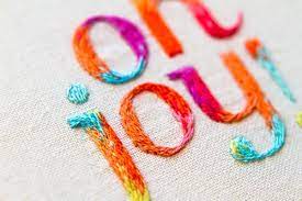 Our Hand Embroidered Interpretation Of The Oh Joy Logo For Its Recent Redesign Hand Embroidery Designs Diy Embroidery Contemporary Embroidery