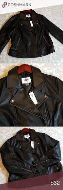 Old Navy Women S Faux Leather Jacket New With Tags Women S Medium Petite Black Faux Leather Zip J Faux Leather Jacket Women Womens Faux Leather Leather Jacket
