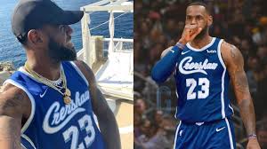 The blue side stripe on home jerseys and gold stripe on away jerseys is a nice touch. Lebron James Rocks Nipsey Hussle Throwback Jersey Hinting At Lakers New Season Gear Youtube