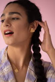 Small Heart Stud Earrings, Gilded With 24 Carat Fine Gold, Original  Creation.