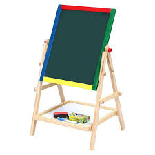 Estink Kids 2 In 1 Drawing Easel Board Wooden Double Sided Adjustable Chalk Blackboard White Dry Erase Surface Drawing Boa Painting For Kids Easel Dry Erase
