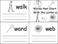 Words that start with w for kids · whale: Words That Start With The Letter W Book A Printable Book Enchantedlearning Com