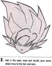 Round out the bottom and the sides to create goku's jaw and step 4: How To Draw Goku
