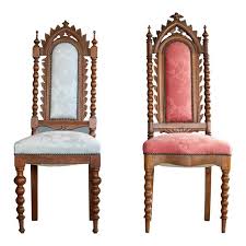 Early 19th Century Neo Gothic Style Danish Side Chairs In Carved Polished Oak Side Chairs Danish Side Chair Chair