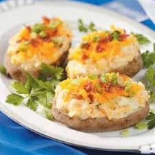 Creamy Stuffed Baked Potatoes Recipe Stuffed Baked Potatoes Recipes Baked Potato Microwave
