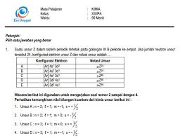Download 21 paket soal ujian nasional (un) kimia tahun 2013. Download Prediksi Soal Un Sma Kimia Paket A Dan Kunci Jawaban Cari Soal