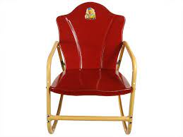 Antique Nos F C Castelli No 101 Childs Red Metal Rocking Chair Kids Rocking Chair Rocking Chair Metal Rocking Chair