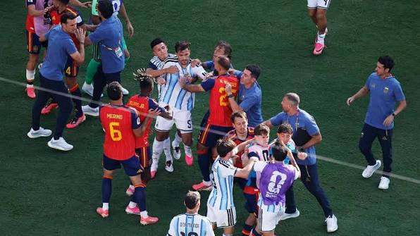 Emotional World Cup final marred as it descends into violence just after full-time whistle blown