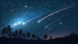 Night Sky Ablaze With Shooting Stars Over A Forest, Night, Sky, Forest  Background Image And Wallpaper for Free Download