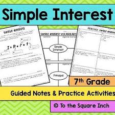 Simple Interest Notes And Activities Common Core Standard 7 Rp A 3everything You Need To Introduce And Practice Simple I Equations Notes Equations Like Terms