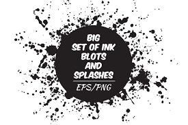 Looking for ink splatter fonts? Ink Blots And Splashes Set Graphic By Evgeniiasart