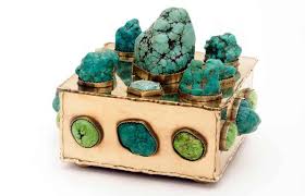 Kw Turquoise Brass Bauble Box Jpg Jpeg Image 524x338 Pixels Turquoise Box Kelly Wearstler Organic Decor
