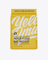 Paper Flour Bag Mockup Front View Eye Level Shot In Bag Sack Mockups On Yellow Images Object Mockups Design Mockup Free Bag Mockup Free Psd Mockups Templates