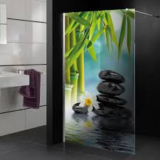 Stickers Paroi De Douche Semi Translucide Zen Pas Cher Paroi De Douche Stickers Salle De Bain Deco Stickers