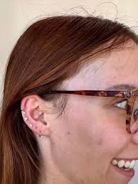 Super cute sister ear piercings. We did first and seconds for Callie and  seconds for Riley! Such a fun time!