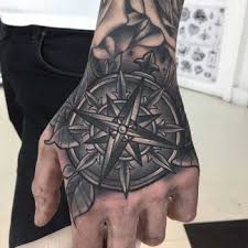 Mens Compass Tattoo On Hand Elegant Arts Tattoo