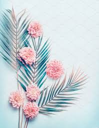 Aesthetic wallpapers aesthetic pictures flowers aesthetic collage iphone wallpaper aesthetic painting flower aesthetic wall collage instagram. Layout With Palm Leaves And Flowers Leaves Wallpaper Iphone Mint Green Wallpaper Iphone Pink Wallpaper Iphone